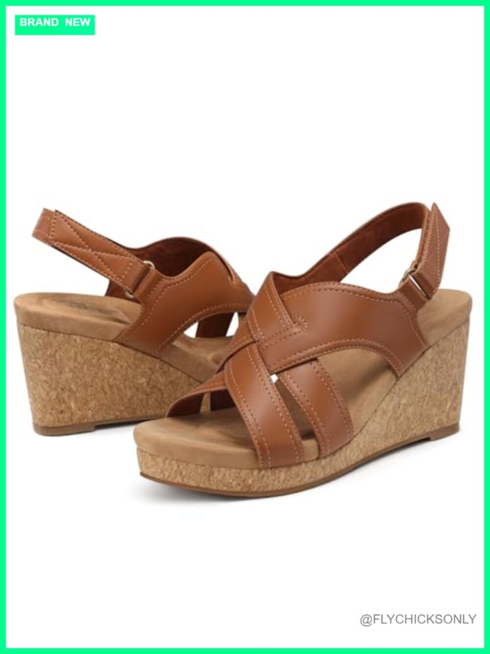 Women's Wedge Sandals with Arch Support Memory Foam Cork Platform
